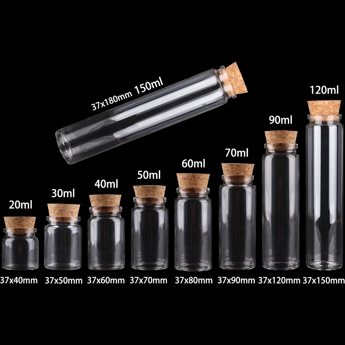 Bouteilles en verre avec liège