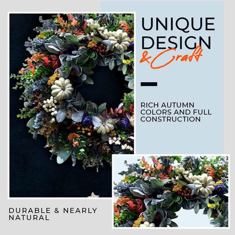 Couronne de renoncule d'hortensia faite à la main pour porte d'entrée