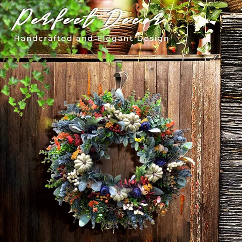 Couronne de renoncule d'hortensia faite à la main pour porte d'entrée