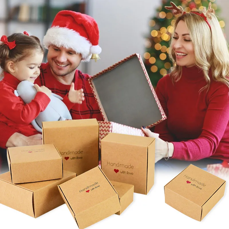 Boîte-cadeau en papier kraft de style marbré