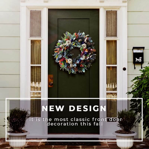 Couronne de renoncule d'hortensia faite à la main pour porte d'entrée