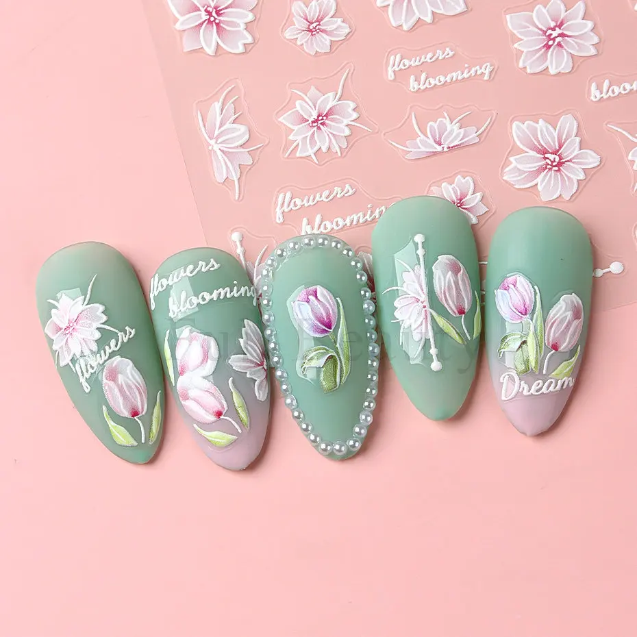 Autocollants Sakura pour décoration de manucure