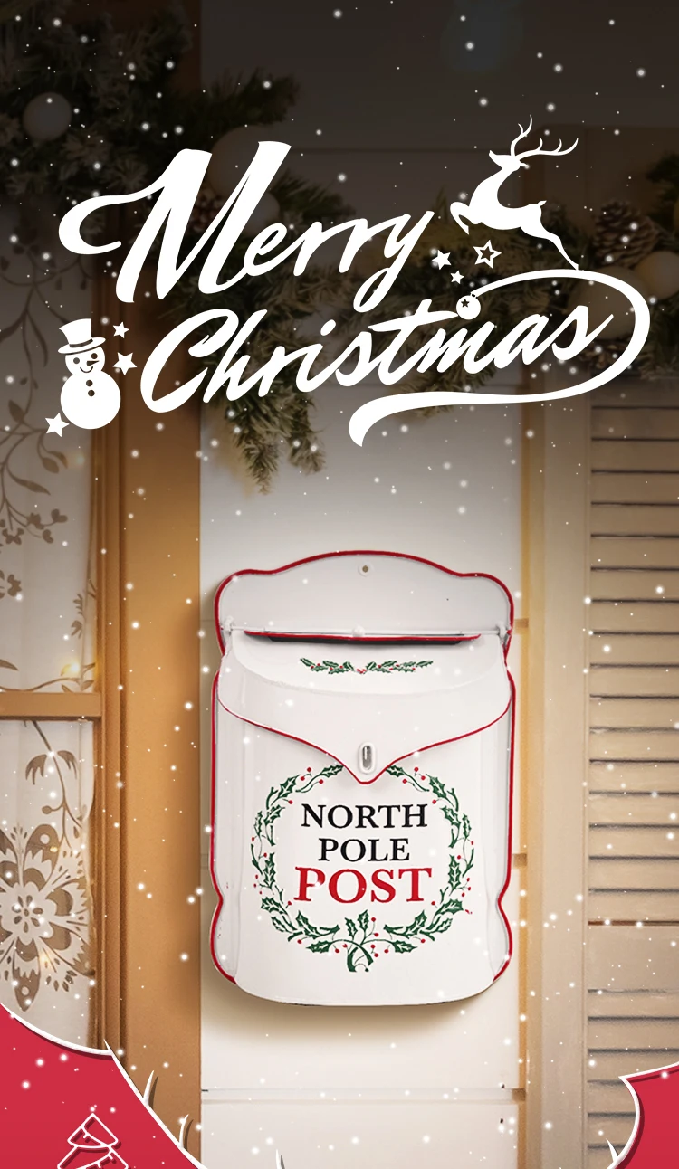 Boîte aux lettres extérieure de jardin Style rétro boîte aux lettres poteau mural en métal