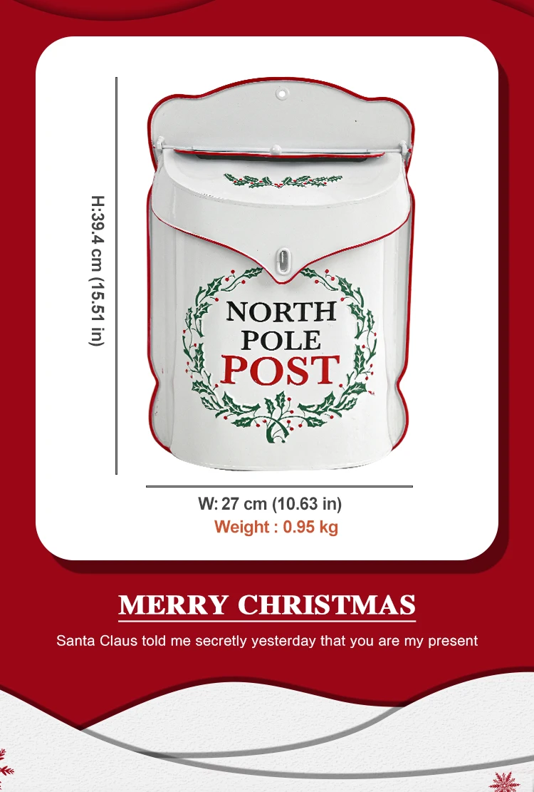 Boîte aux lettres extérieure de jardin Style rétro boîte aux lettres poteau mural en métal