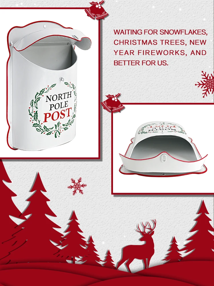 Boîte aux lettres extérieure de jardin Style rétro boîte aux lettres poteau mural en métal