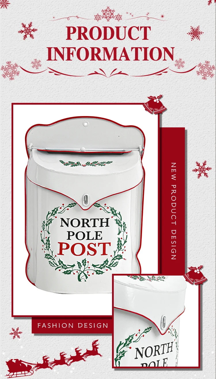 Boîte aux lettres extérieure de jardin Style rétro boîte aux lettres poteau mural en métal