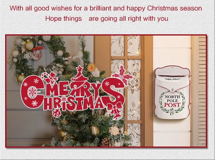 Boîte aux lettres extérieure de jardin Style rétro boîte aux lettres poteau mural en métal