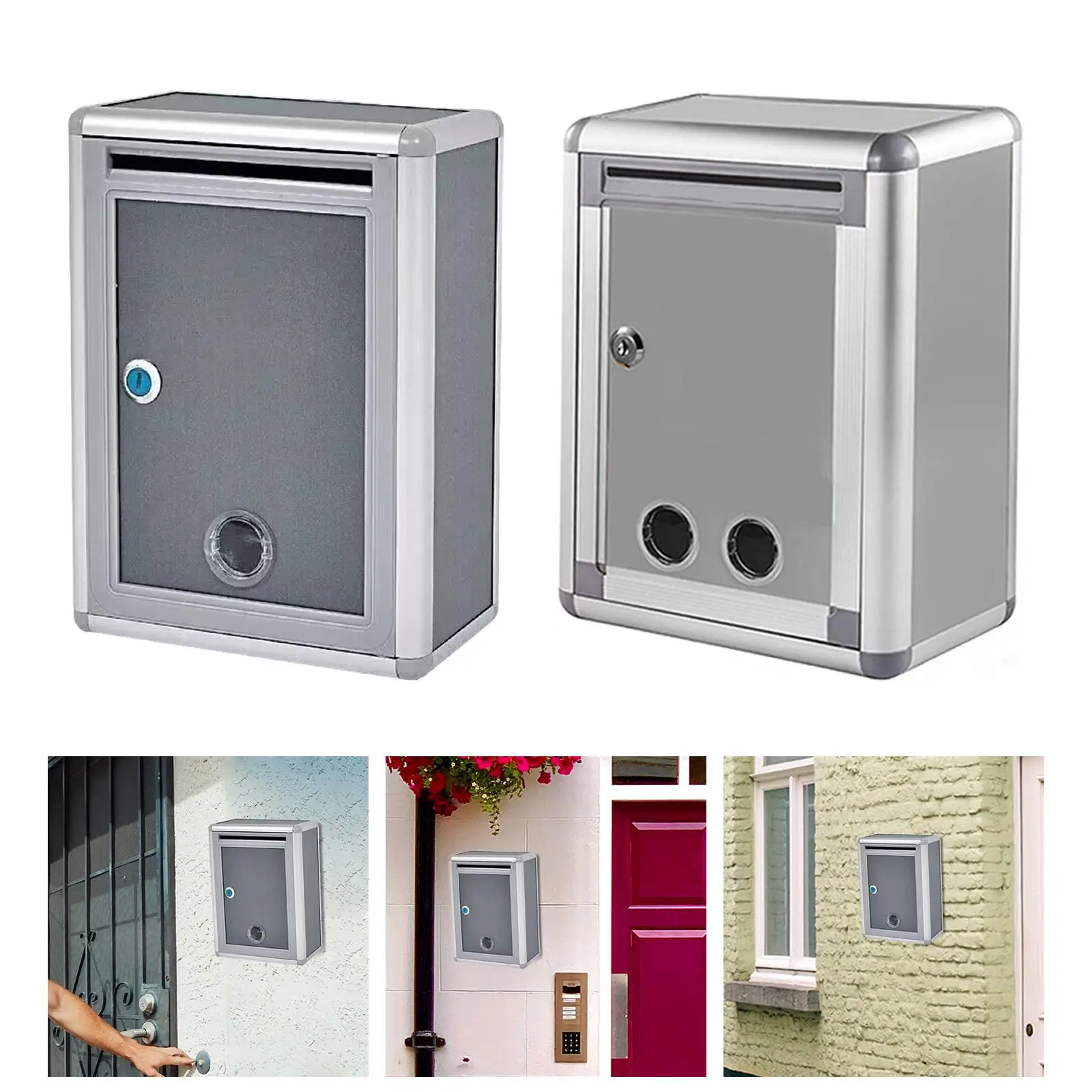Locking Wall Mounted Mailbox Durable Metal Metal Post Box Collection Box Waterproof Weatherproof Outdoor Key Lock Mailbox Locking Wall Mounted Mailbox Durable Metal Metal Post Box Collection Box Waterproof Weatherproof Outdoor Key Lock Mailbox