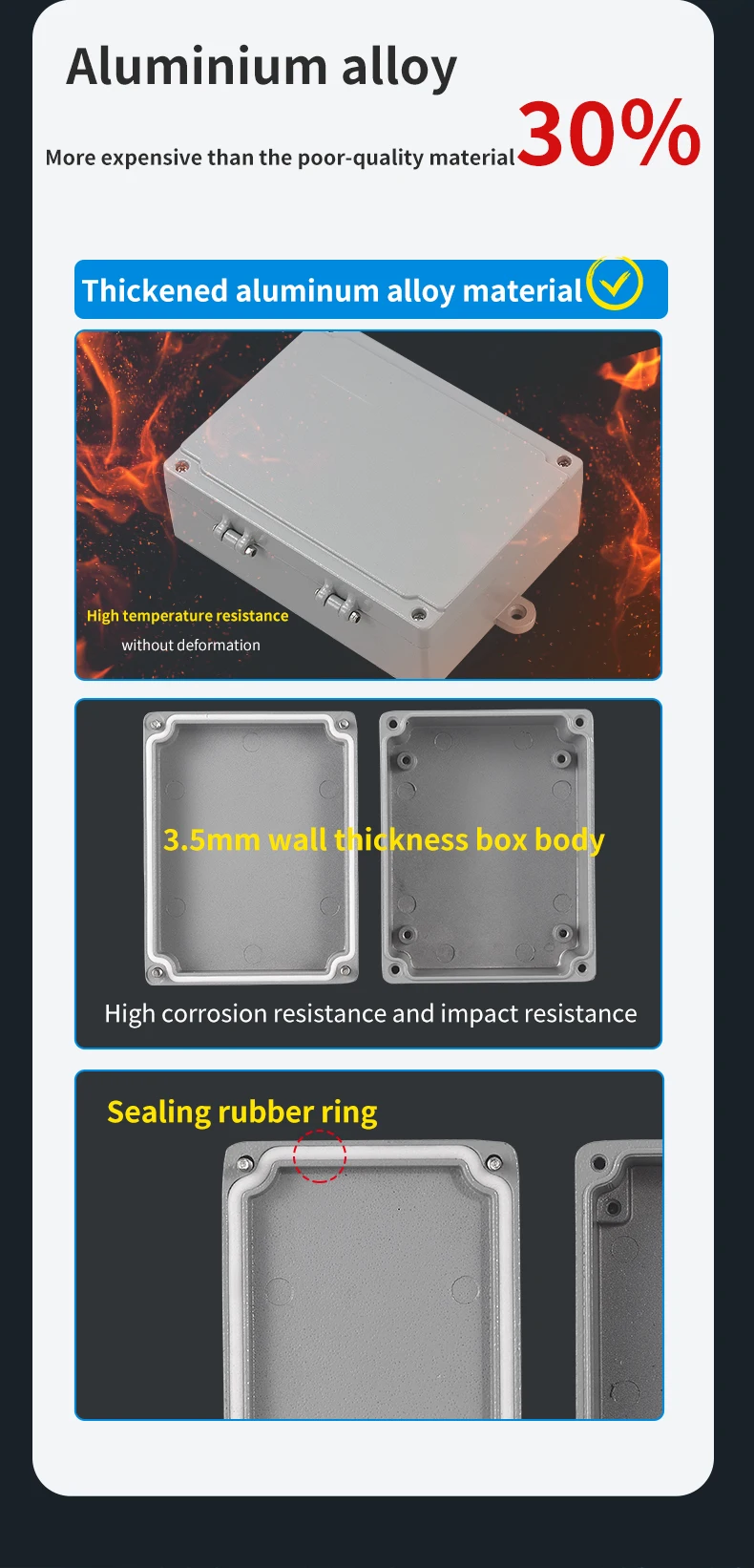 Boîtier électrique étanche IP65 en fonte d'aluminium