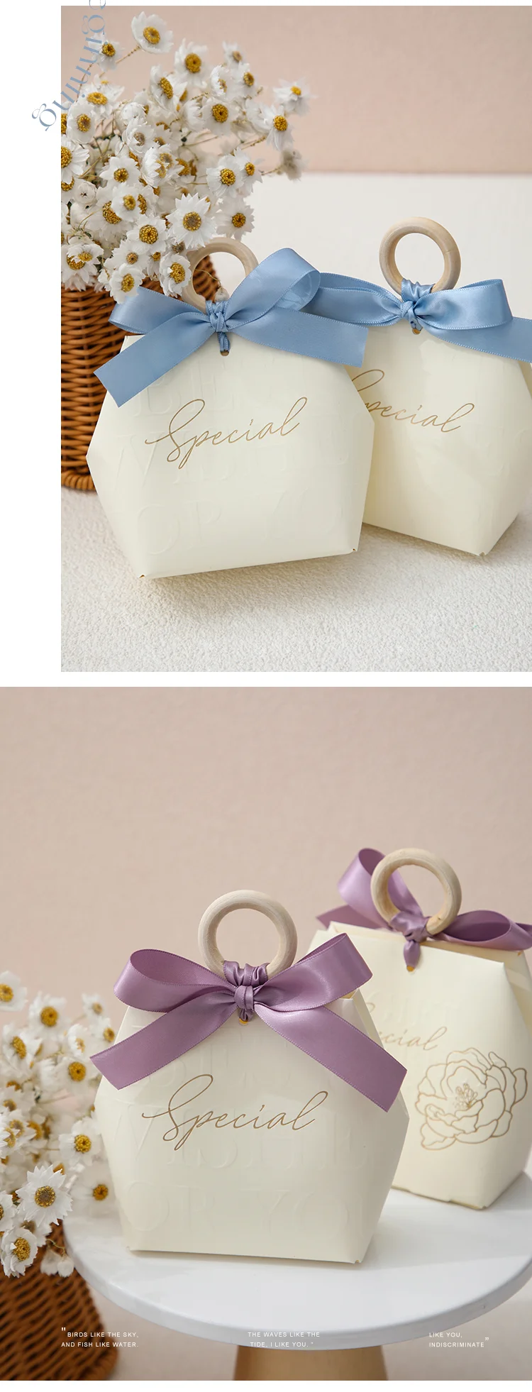 Sac cadeau avec anneau en bois - Image 5