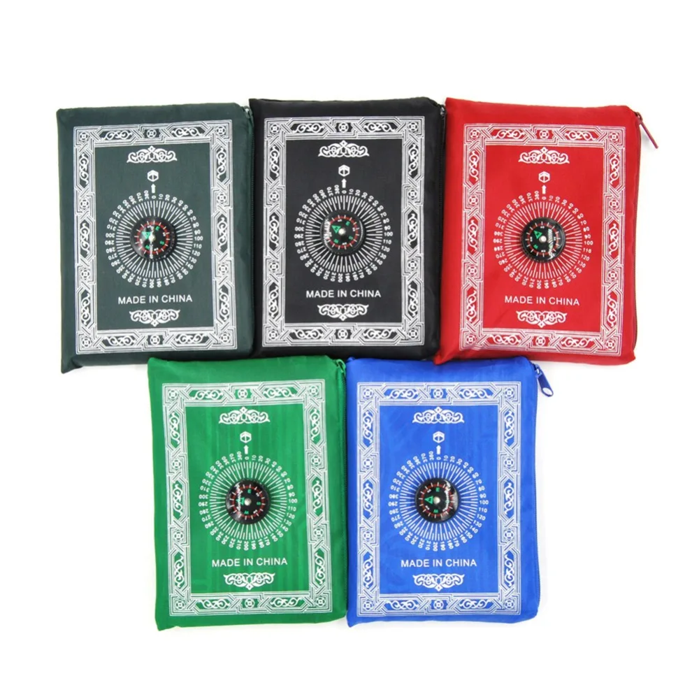 Mini tapis de prière portable avec boussole