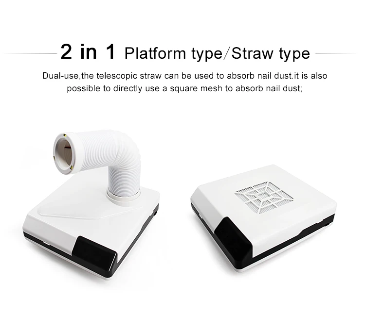 2018 New Vacuum MJ1001 60w Nail Dust Collector for nail art vacuum cleaner