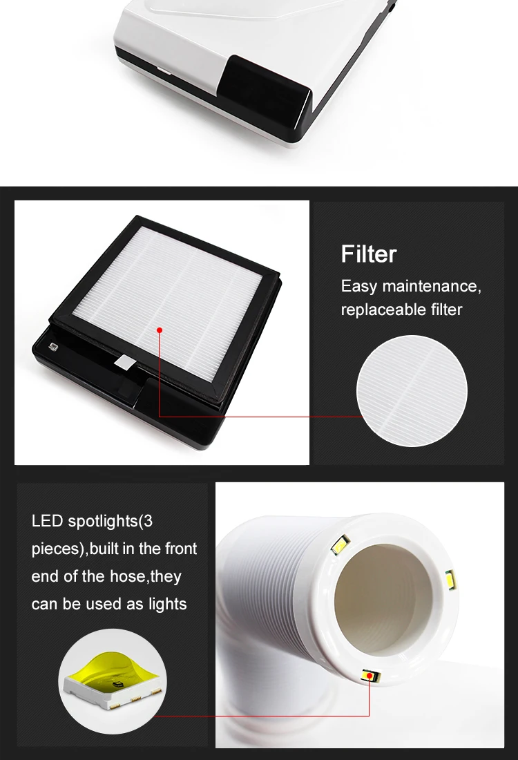 2018 New Vacuum MJ1001 60w Nail Dust Collector for nail art vacuum cleaner