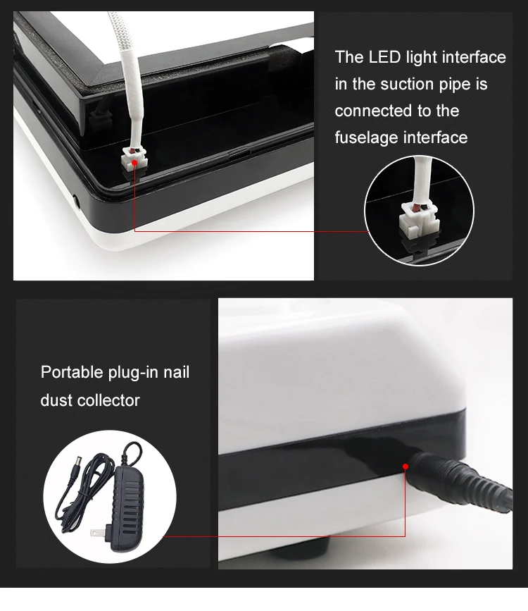 2018 New Vacuum MJ1001 60w Nail Dust Collector for nail art vacuum cleaner