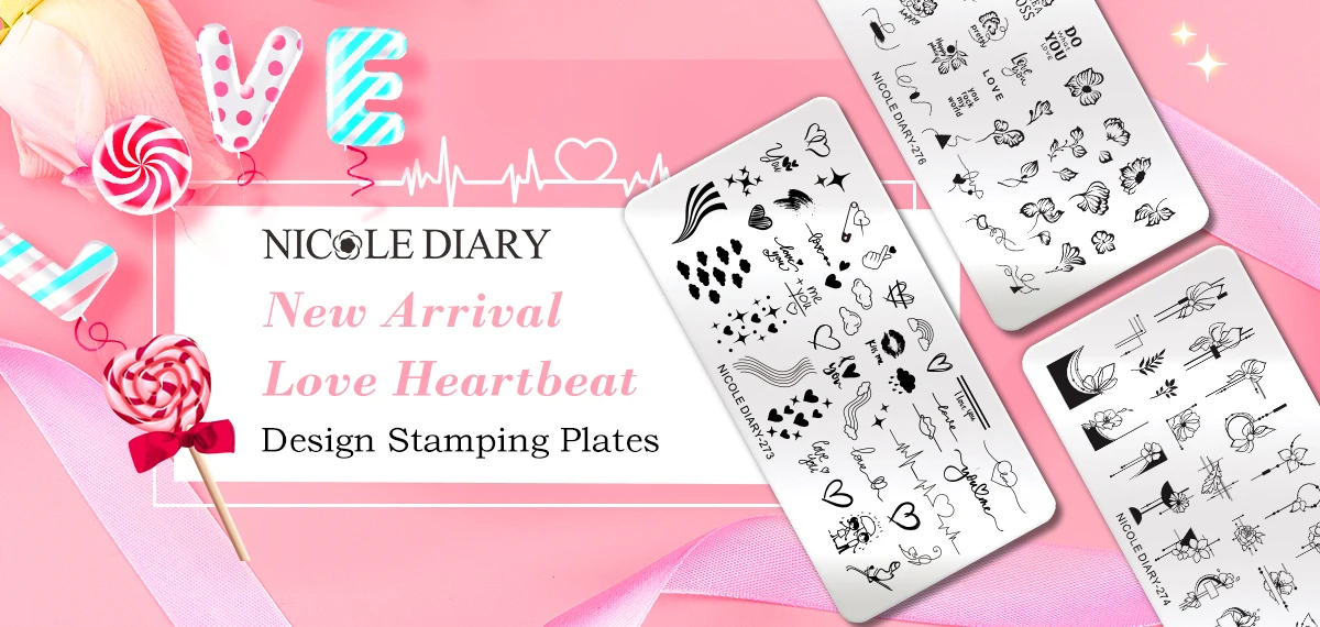 Plaque d'estampage pour vernis à ongles NICOLE DIARY